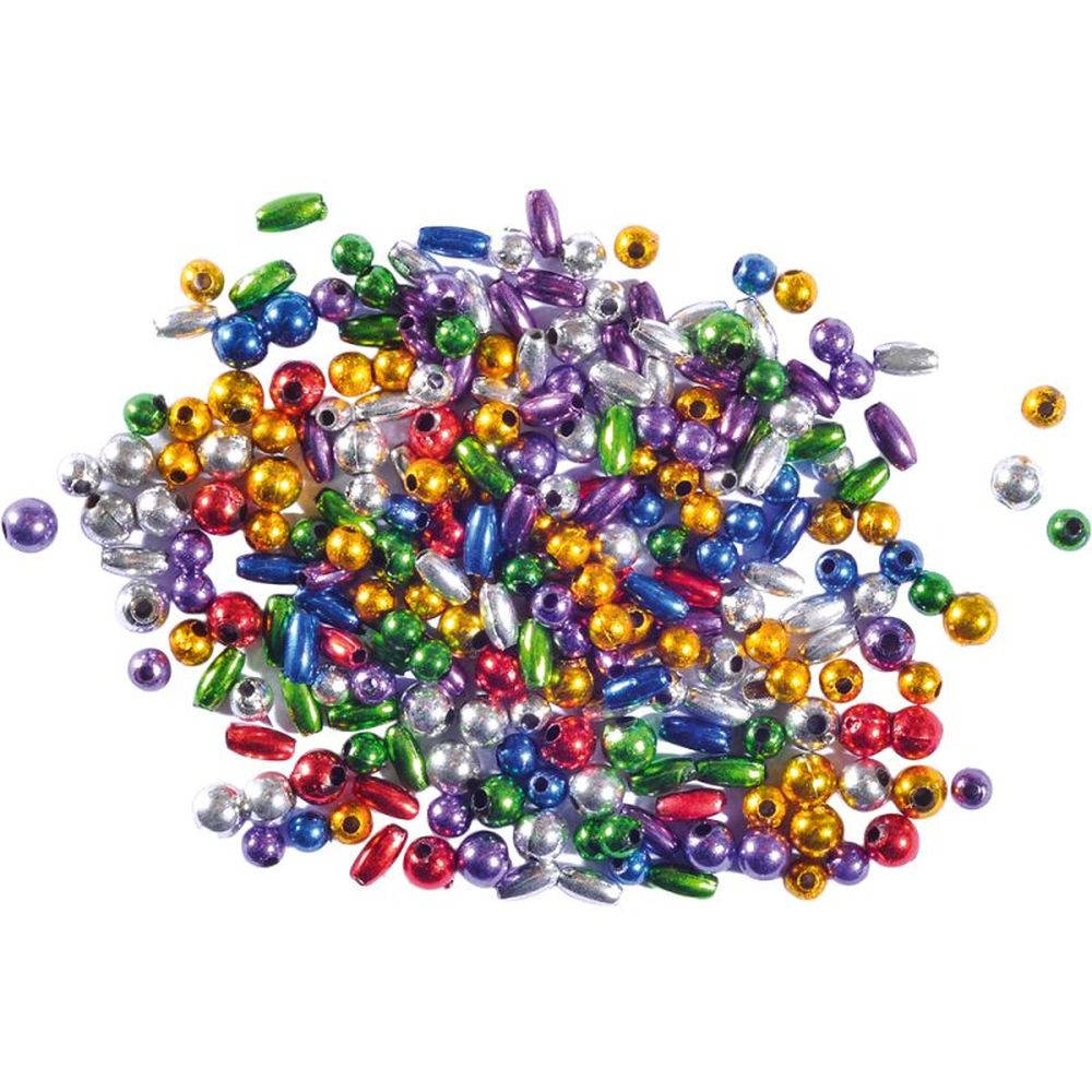Мъниста Junior, металик, 8 mm, 25 g, цветни