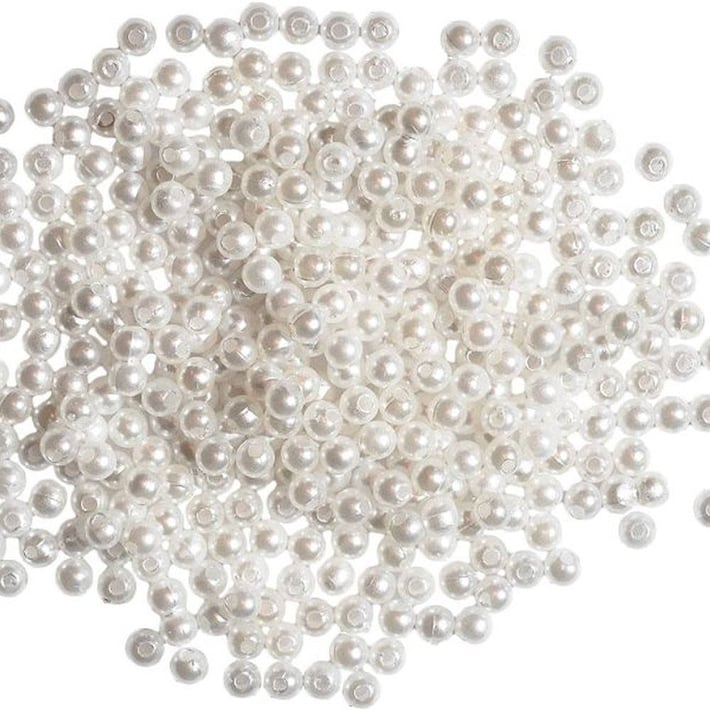 Перли за декорация Junior, 8 mm, 30 g, бели