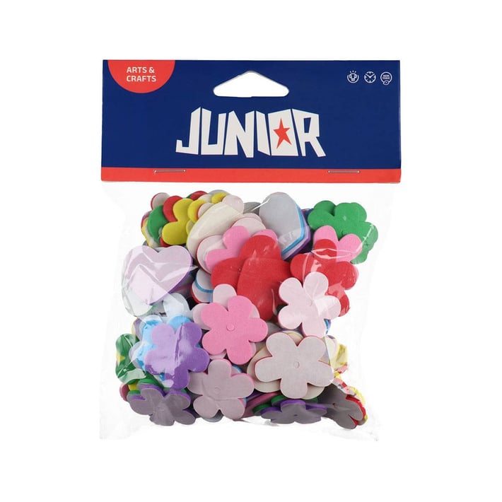 Сърца и цветя за декорация Junior, от пяна, 120 броя