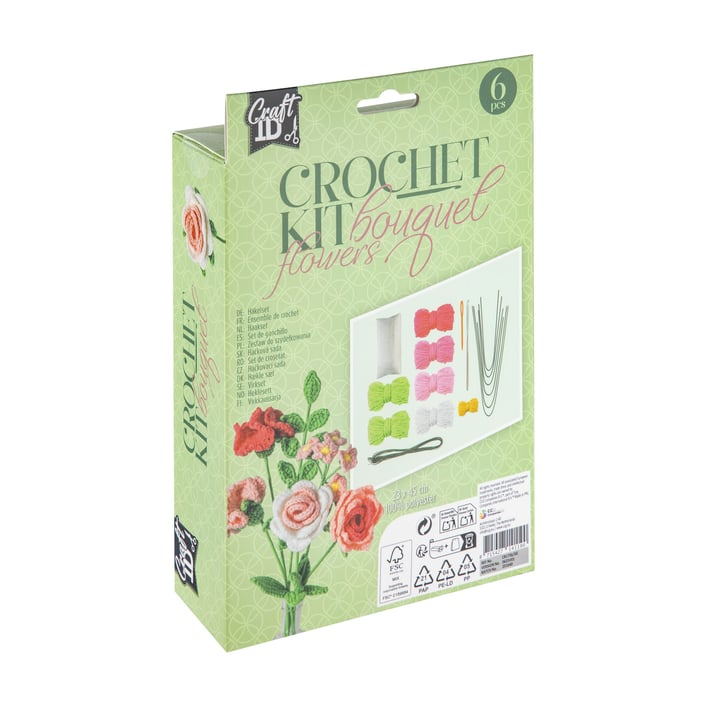 Craft ID Букет цветя, за плетене, розови