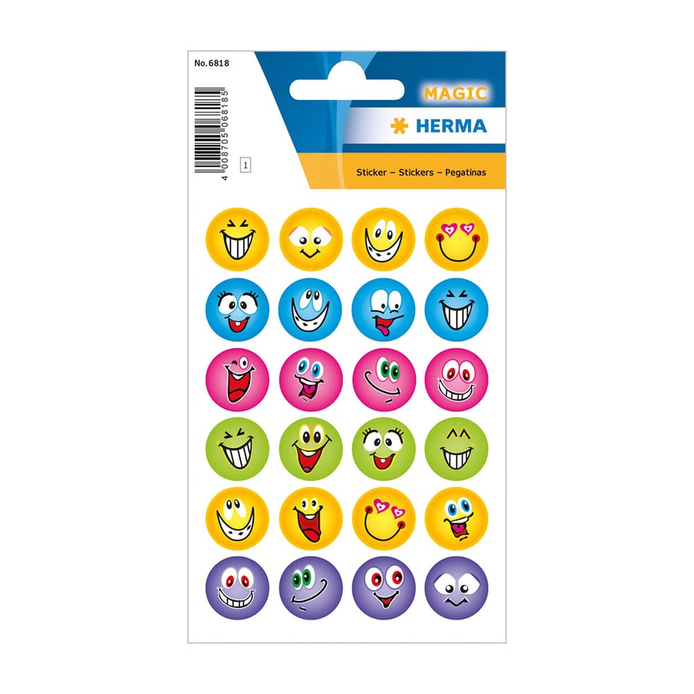 Herma Стикери Емотикони лица, блестящи, 24 броя
