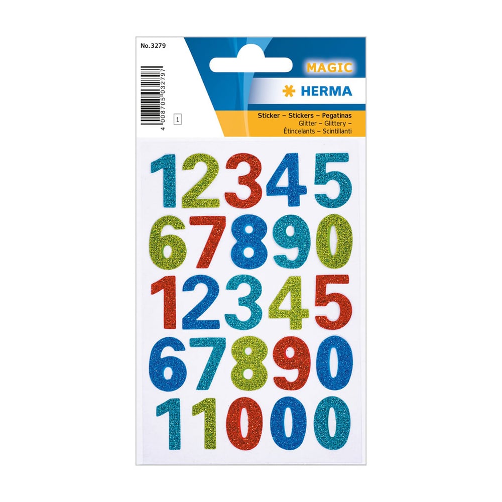 Herma Стикери Числа, блестящи, 25 броя