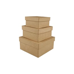 Creativ Company Кутии от папиемаше, квадратни, 3 броя