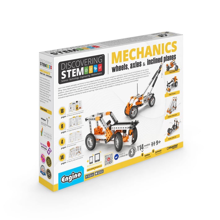 Engino Конструктор STEM Mechanics - Колела, оси, наклони, равнини