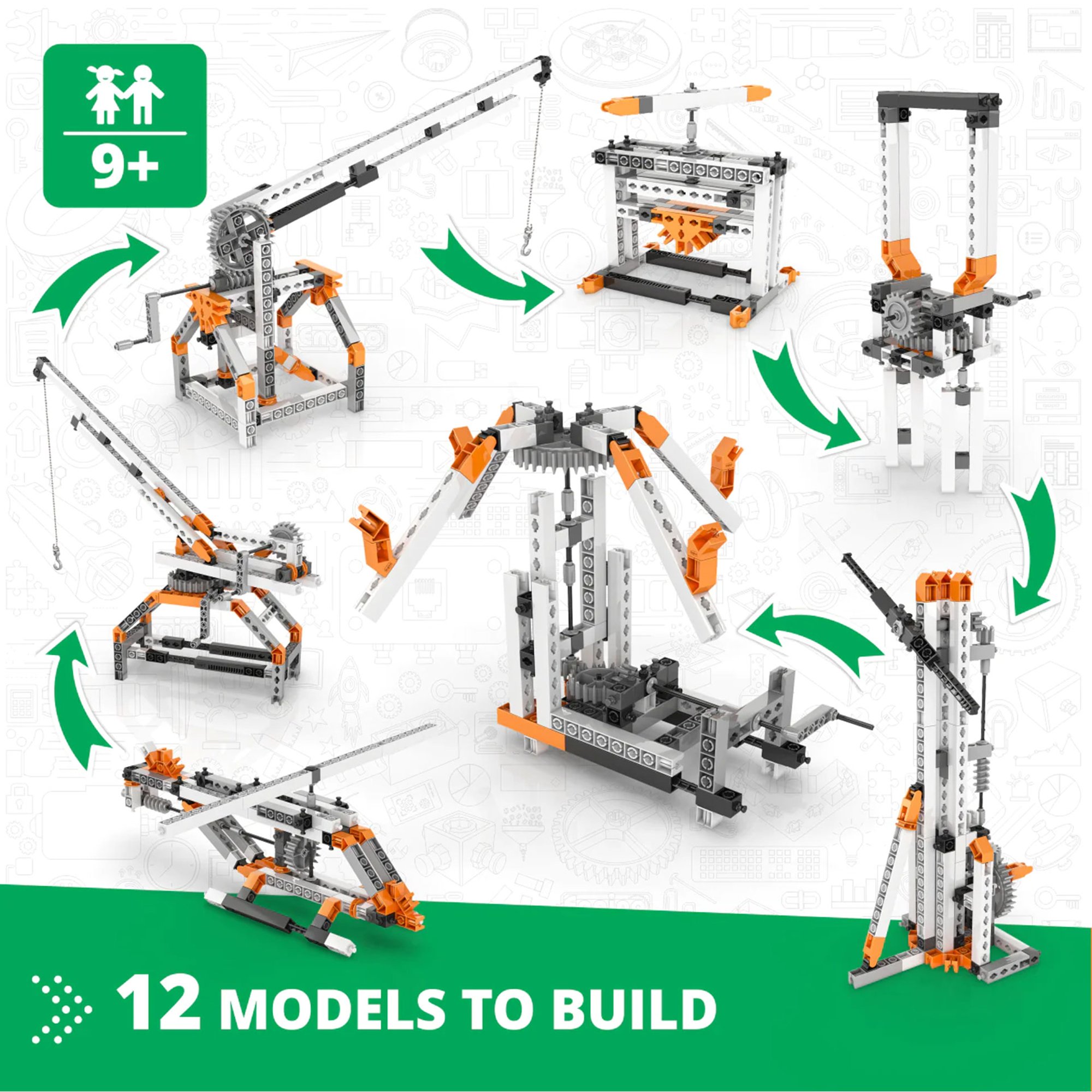 Engino Конструктор STEM Mechanics - Зъбни колела и валове