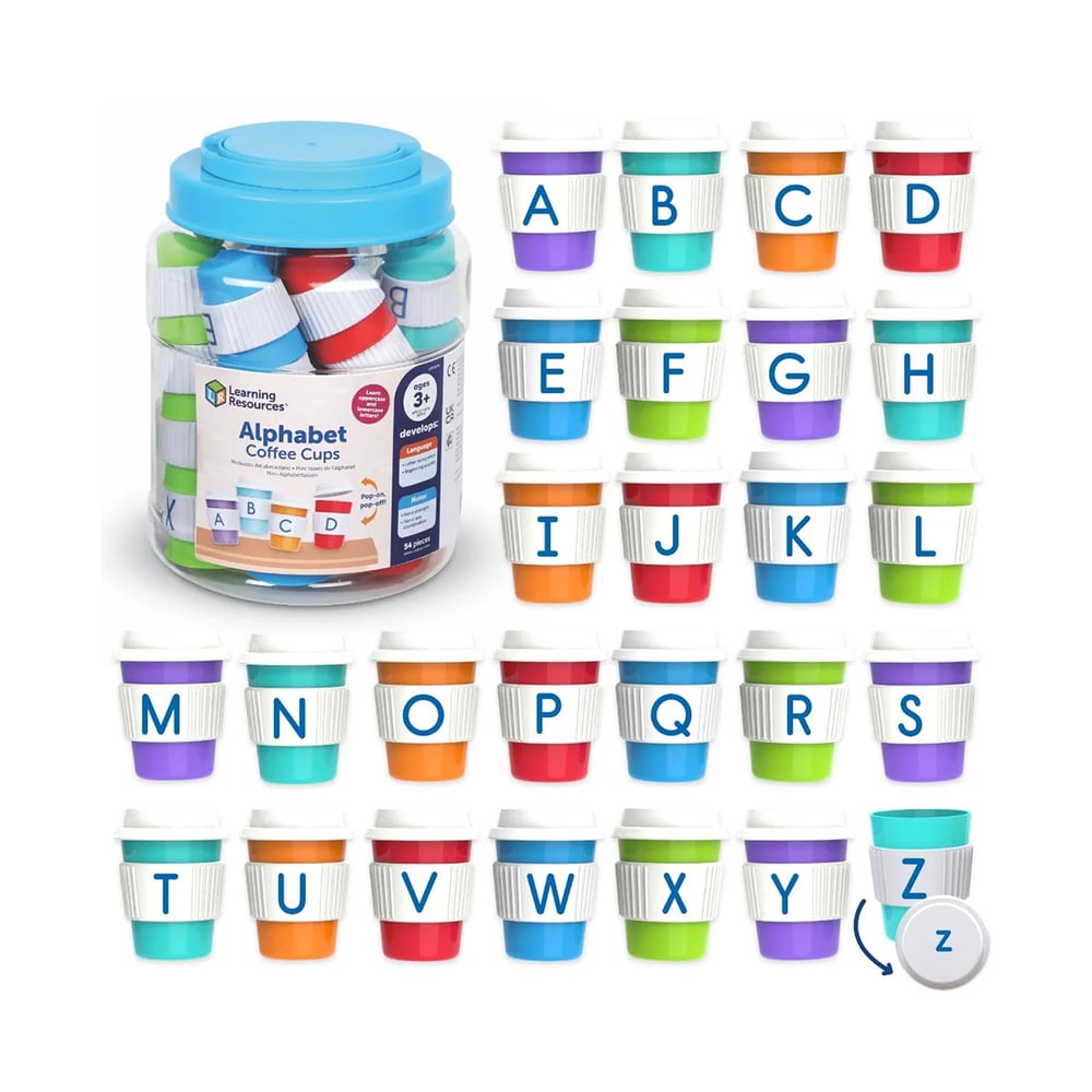Learning Resources Комплект чаши за кафе с английската азбука