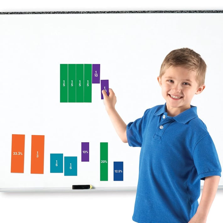 Learning Resources Комплект дроби и проценти, двустранни, магнитни