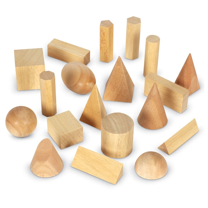 Learning Resources Геометрични фигури, дървени, 19 вида