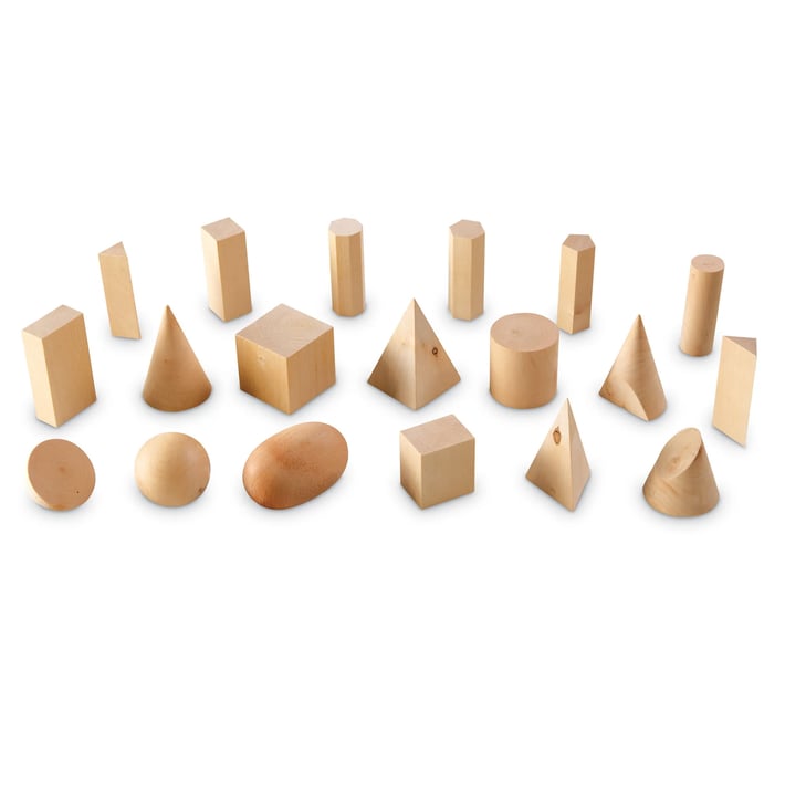 Learning Resources Геометрични фигури, дървени, 19 вида