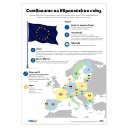 Office 1 Ученическо табло ''Символите на Европейския съюз'', 70 х 100 cm