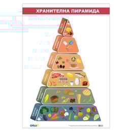 Office 1 Ученическо табло ''Хранителна пирамида'', 70 x 100 cm