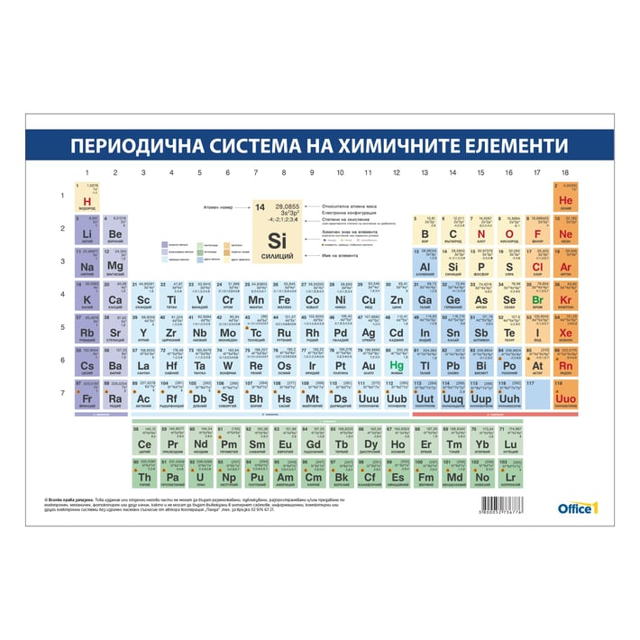 Office 1 Ученическо табло ''Периодична система'', А3