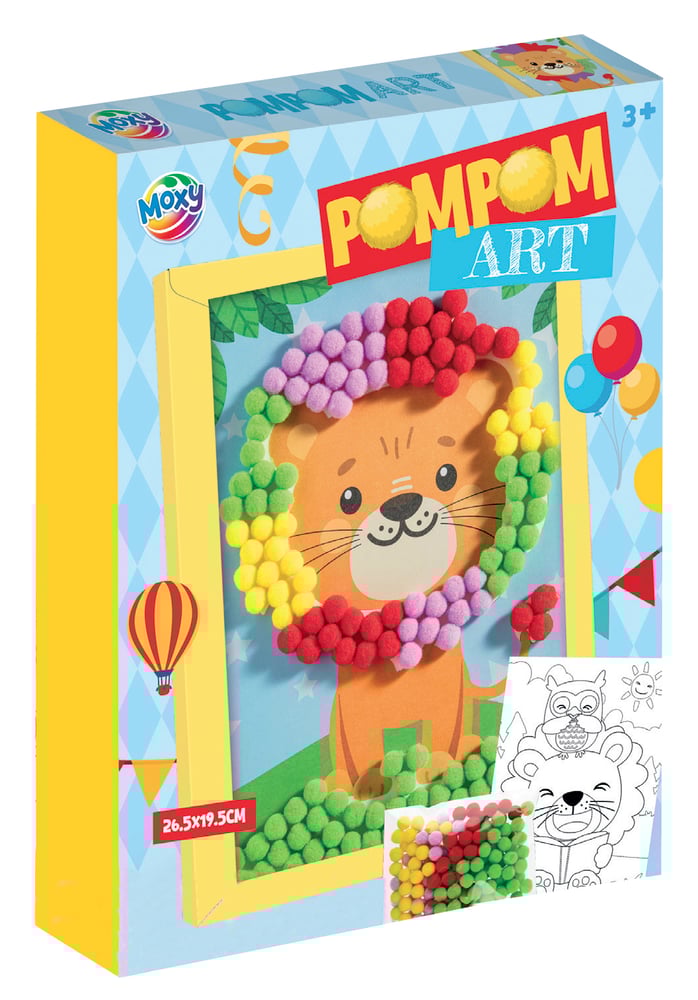 Moxy Творчески комплект с помпони Лъв, в рамка