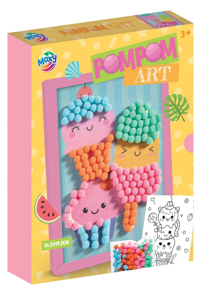 Moxy Творчески комплект с помпони Куче и коте, в рамка