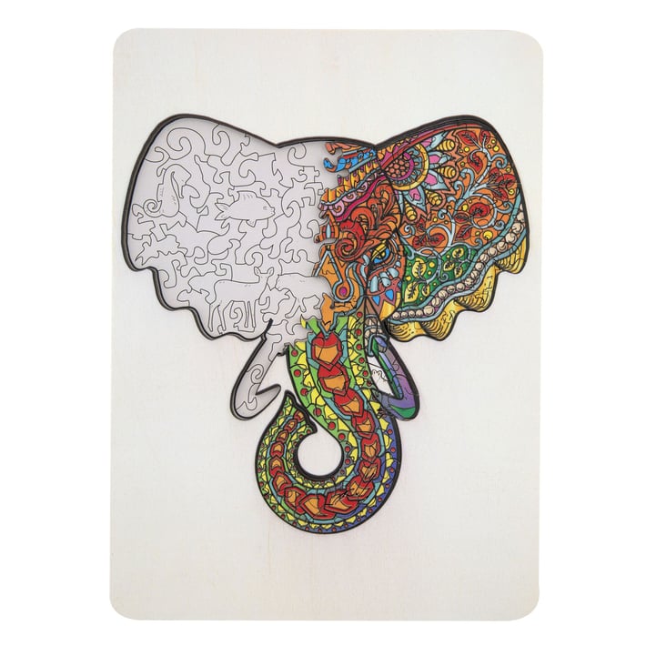 Moxy Пъзел Слон, уникални форми, дървен, 132 части