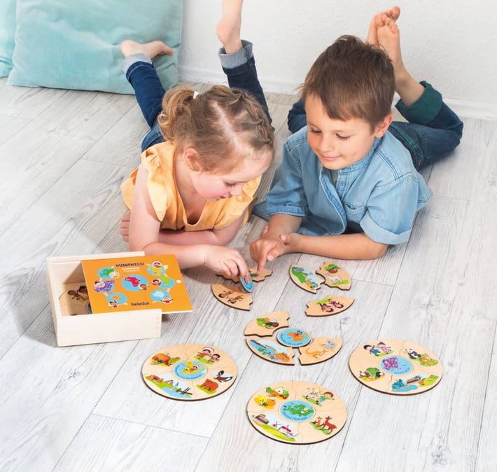 Beleduc Пъзел Континенти, дървен