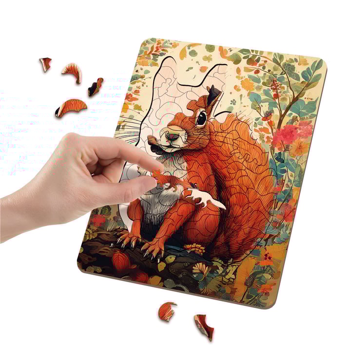 Moxy Пъзел Катерица, уникални форми, дървен, 130 части