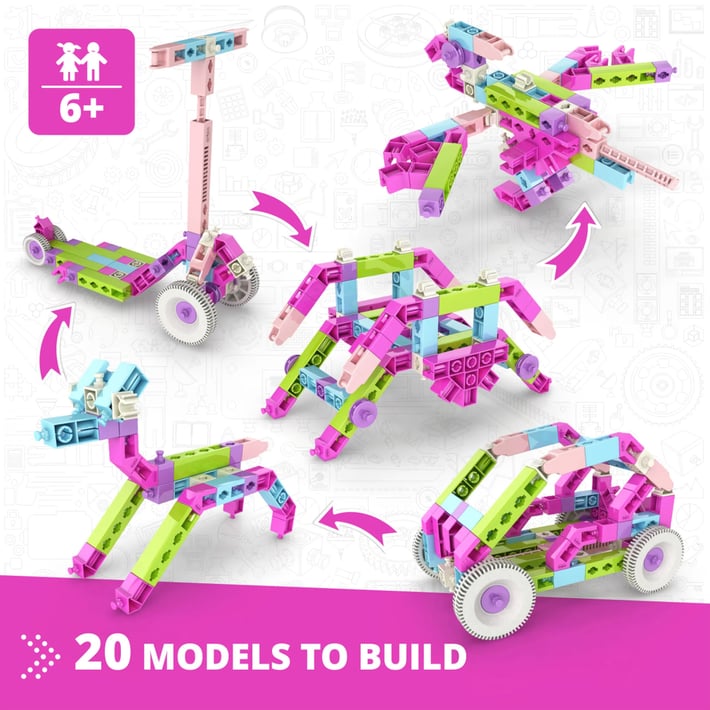 Engino Конструктор Creative Builder, 20 модела за момичета