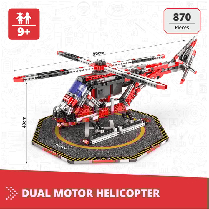 Engino Конструктор MB20 Mega Builds - Хеликоптер, с 2 перки