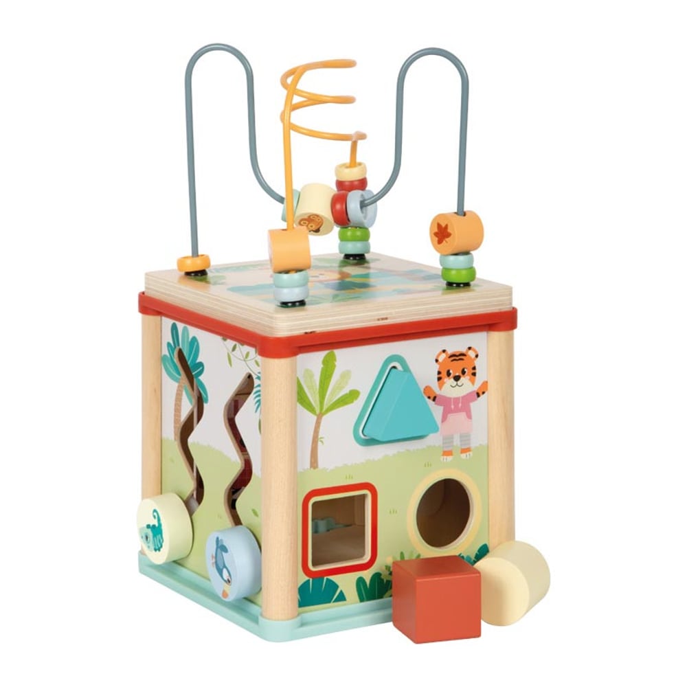 Small Foot Куб Джунгла, дидактичен, дървен, 15 х 15 х 29.5 cm