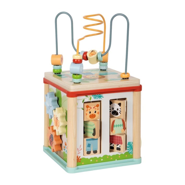 Small Foot Куб Джунгла, дидактичен, дървен, 15 х 15 х 29.5 cm