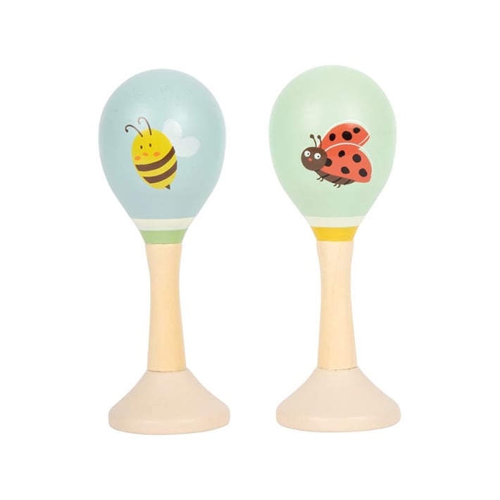 Small Foot Маракаси Tiny Friends, дървени, 2 броя