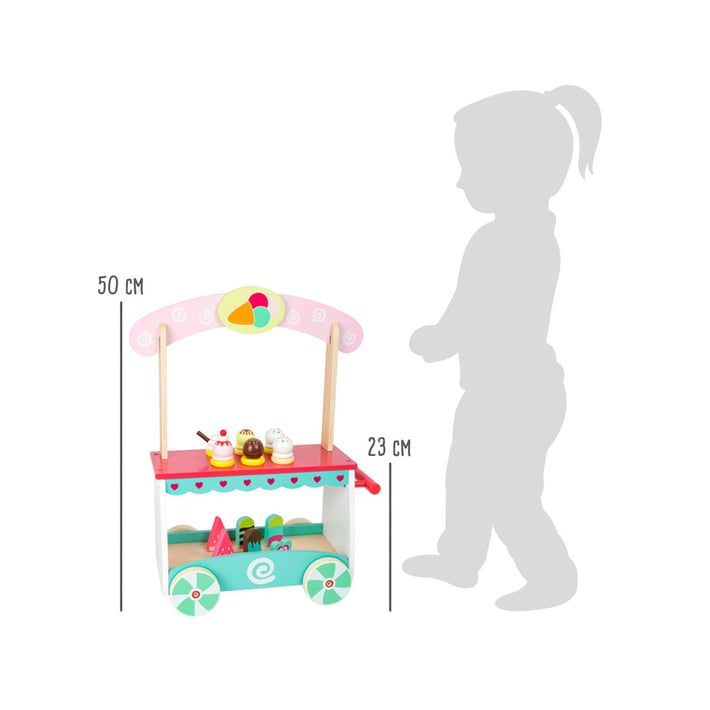 Small Foot Количка за сладолед, дървена, 32 х 20 х 50 cm