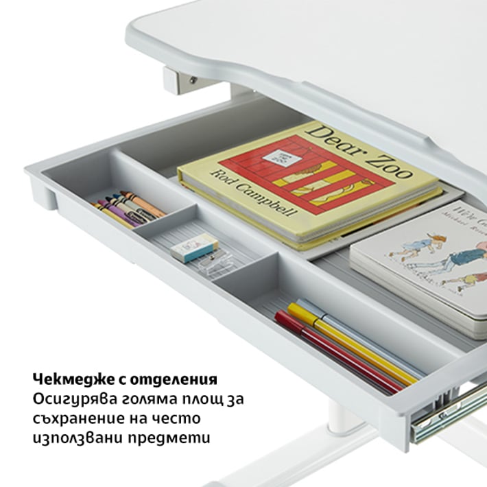 Ергономичен чин и стол RFG Ergo Tech B207, ученически, сив цвят, сглобена мостра