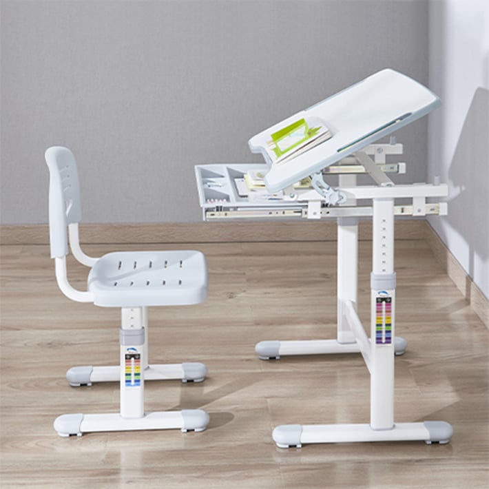 Ергономичен чин и стол RFG Ergo Tech B207, ученически, сив цвят, сглобена мостра