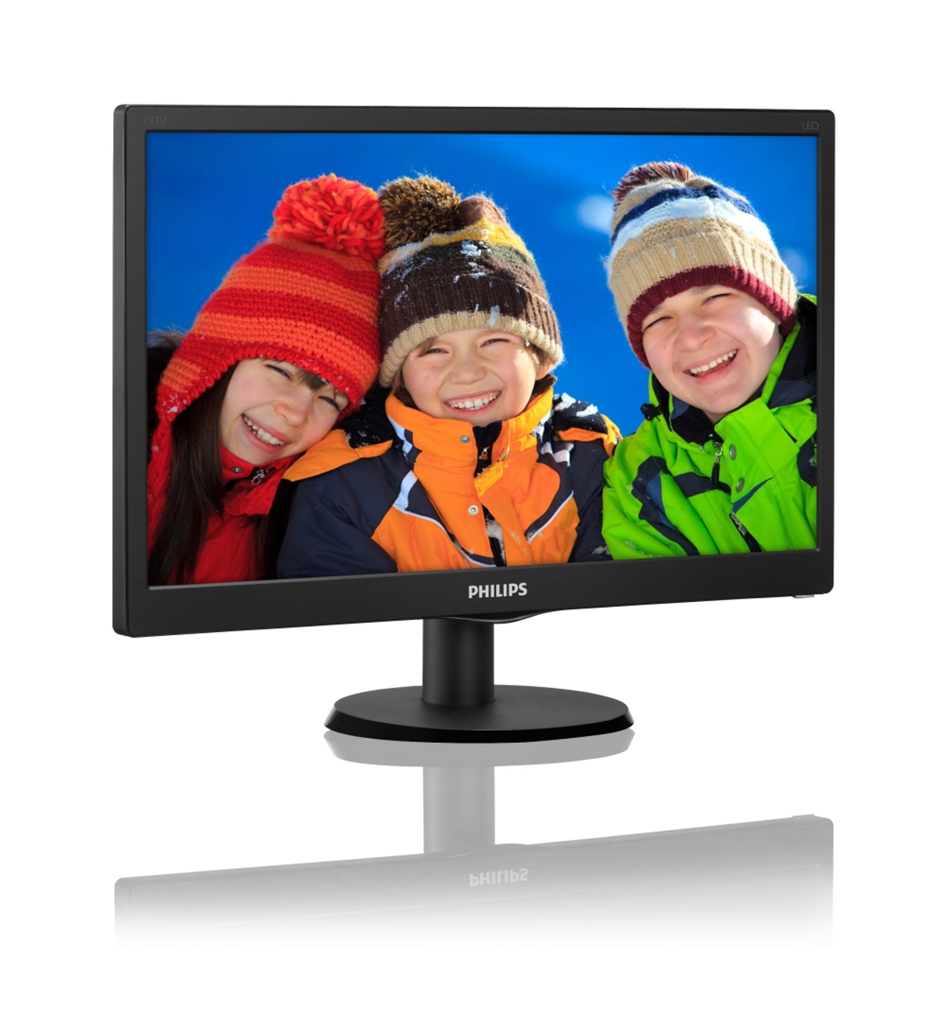 Philips Монитор 193V5LSB2/00, 18.5'', LED, 1366 x 768, 200 cd/m2, 5 ms, VGA, черен