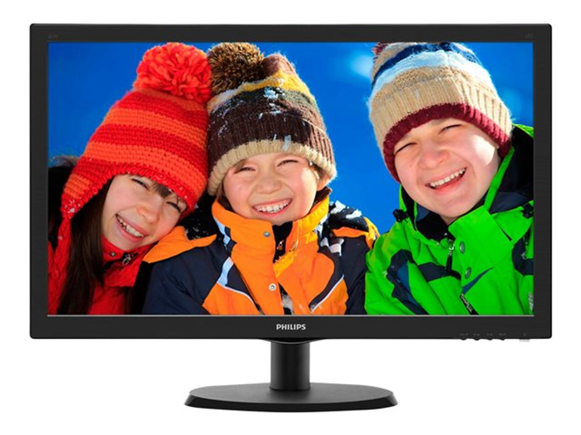 Philips Монитор, 21.5'', LED, 1920 x 1080, 250 cd/m2, 5 ms, VGA, черен