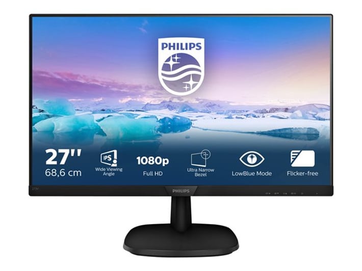 Philips Монитор, 27'', LED, 1920 x 1080, 250 cd/m2, 5 ms, HDMI, VGA, черен