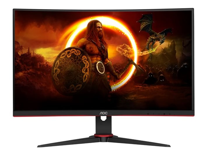 AOC Монитор, 27'', LED, 1920 x 1080, 250 cd/m2, 1 ms, HDMI, VGA, черно-червен