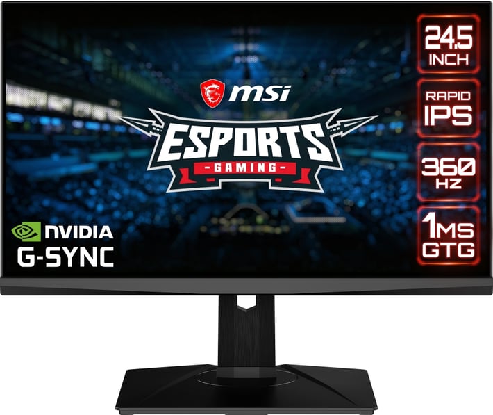 MSI Монитор Oculux NXG253R, 24.5'', LED, 1920 x 1080, 400 cd/m2, 1 ms, HDMI, черен