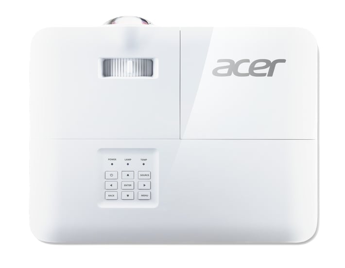 Acer Проектор S1286Hn, късофокусен, DLP, 3500 lm, 1024 x 768, HDMI, USB, VGA, бял