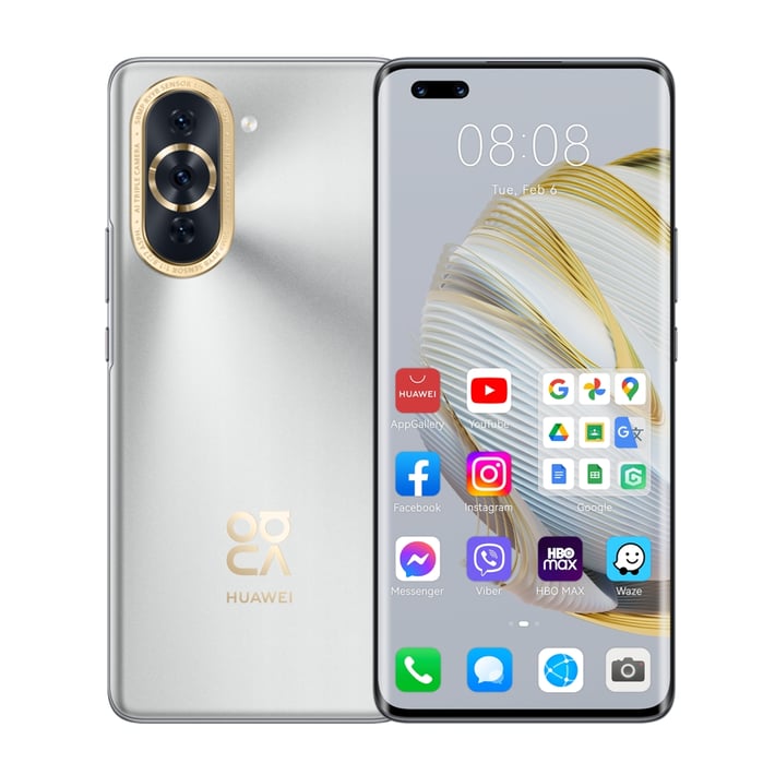 Huawei Смартфон Nova 10 Pro, Dual SIM, 256 GB, 8 GB RAM, 50 MP камера, 4500 mAh, 6.78'', сребрист