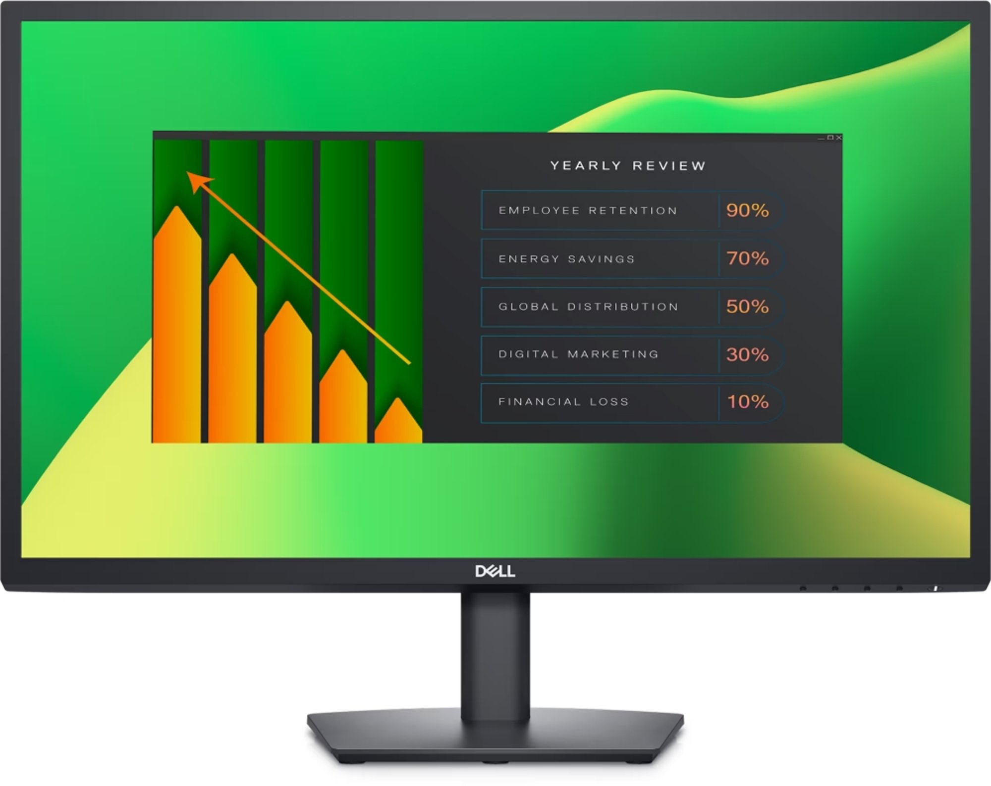 Dell Монитор E2423H, 23.8'', LED, 1920 x 1080, 250 cd/m2, 5 ms, VGA, черен