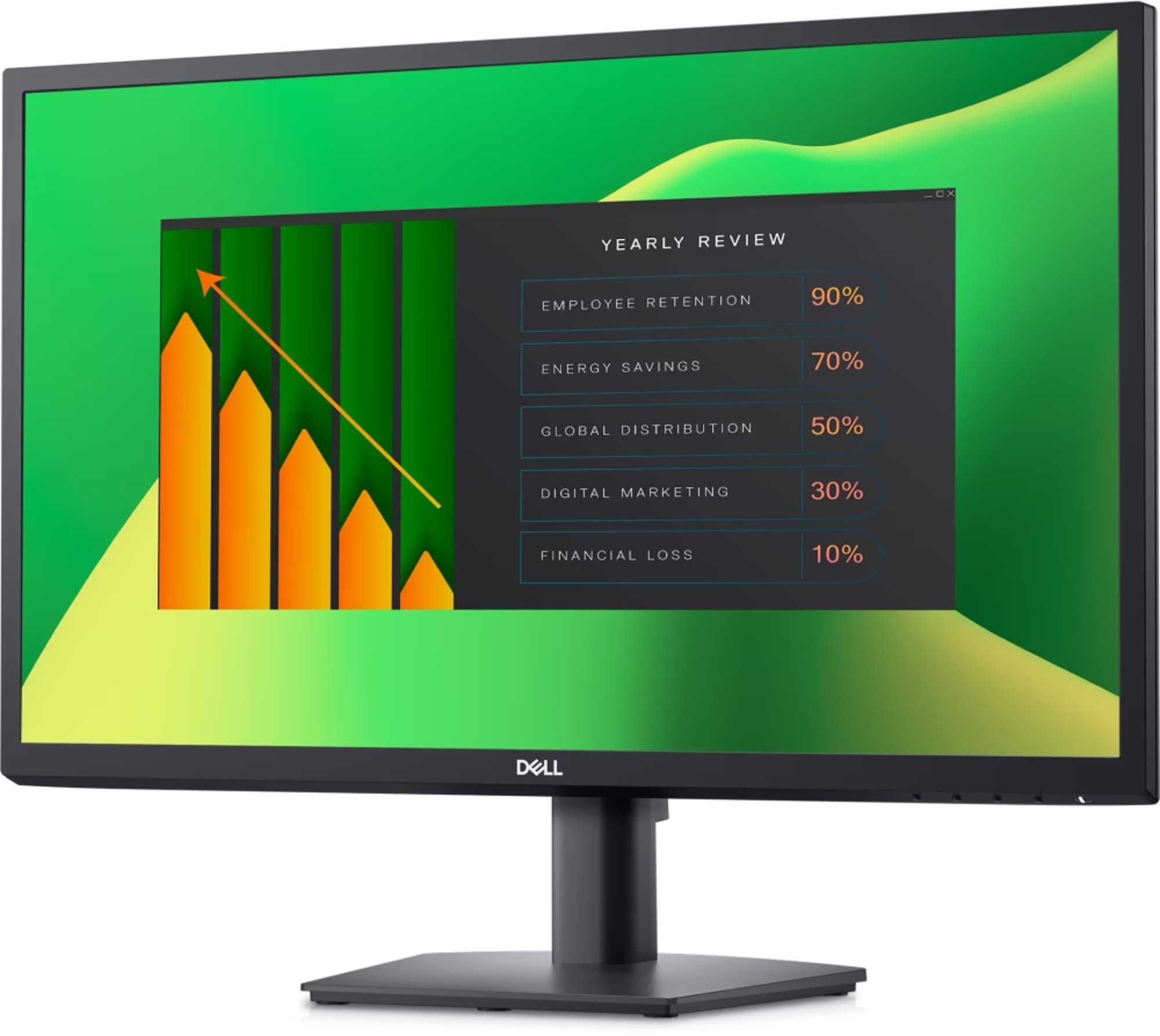 Dell Монитор E2423H, 23.8'', LED, 1920 x 1080, 250 cd/m2, 5 ms, VGA, черен