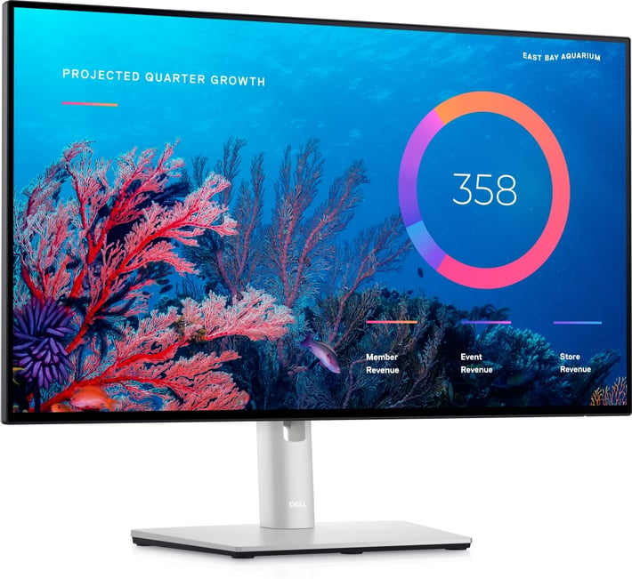 Dell Монитор U2422HE, 23.8'', LED, 1920 x 1080, 250 cd/m2, 5 ms, HDMI, черно-сребрист