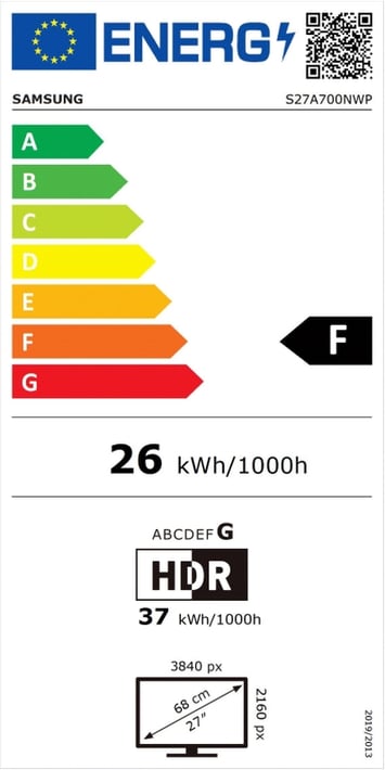 Samsung Монитор 27A700, 27'', LED, 3840 x 2160, 300 cd/m2, 5 ms, HDMI, USB, черен