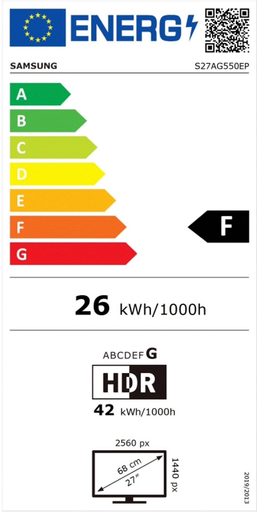 Samsung Монитор 27AG550A, 27'', LED, 2560 x 1440, 300 cd/m2, 1 ms, HDMI, извит, черен