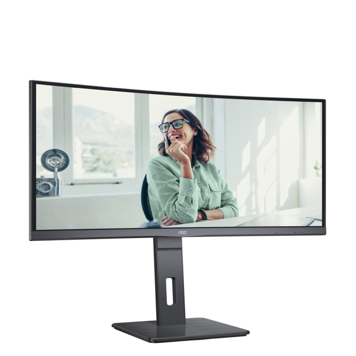 AOC Монитор CU34P3CV, 34'', WLED, 3440 x 1440, 300 cd/m2, 4 ms, HDMI, извит, черен